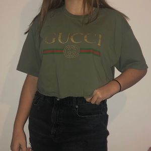vintage cropped gucci shirt